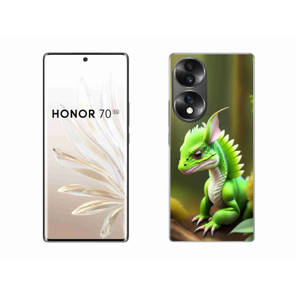 Gélový kryt mmCase na Honor 70 - zelený dráčik