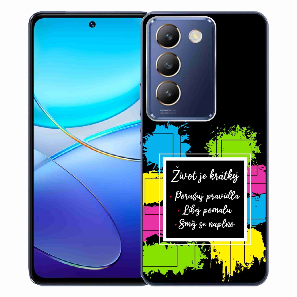 Gélový kryt mmCase na Vivo V40 SE 4G/5G - citát 5 čierne pozadie