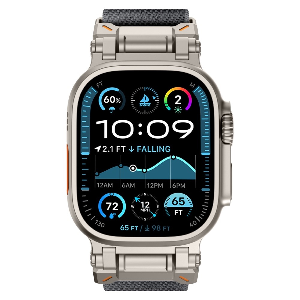 Titanium nylonový remienok na Apple Watch Ultra/Ultra 2 49mm/SE/SE 2022/2023 44mm/10 46mm/9/8/7 45mm/6/5/4 44mm/3/2/1 42 mm - sivý