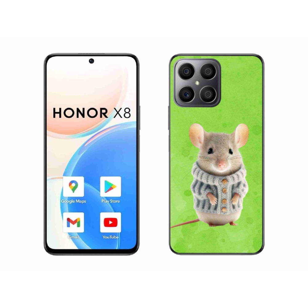 Gélový kryt mmCase na Honor X8 - myška vo svetri