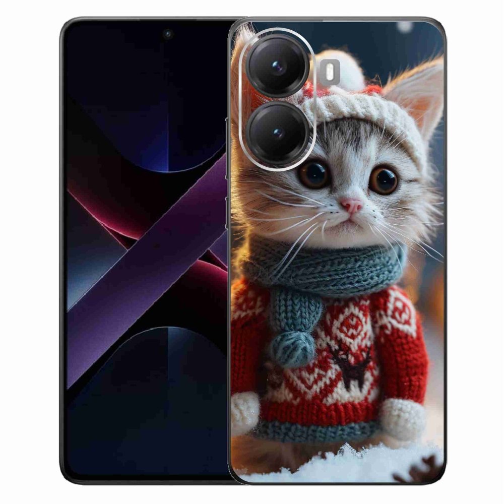 Gélový kryt mmCase na Xiaomi Poco X7 Pro 5G - mačiatko vo svetri