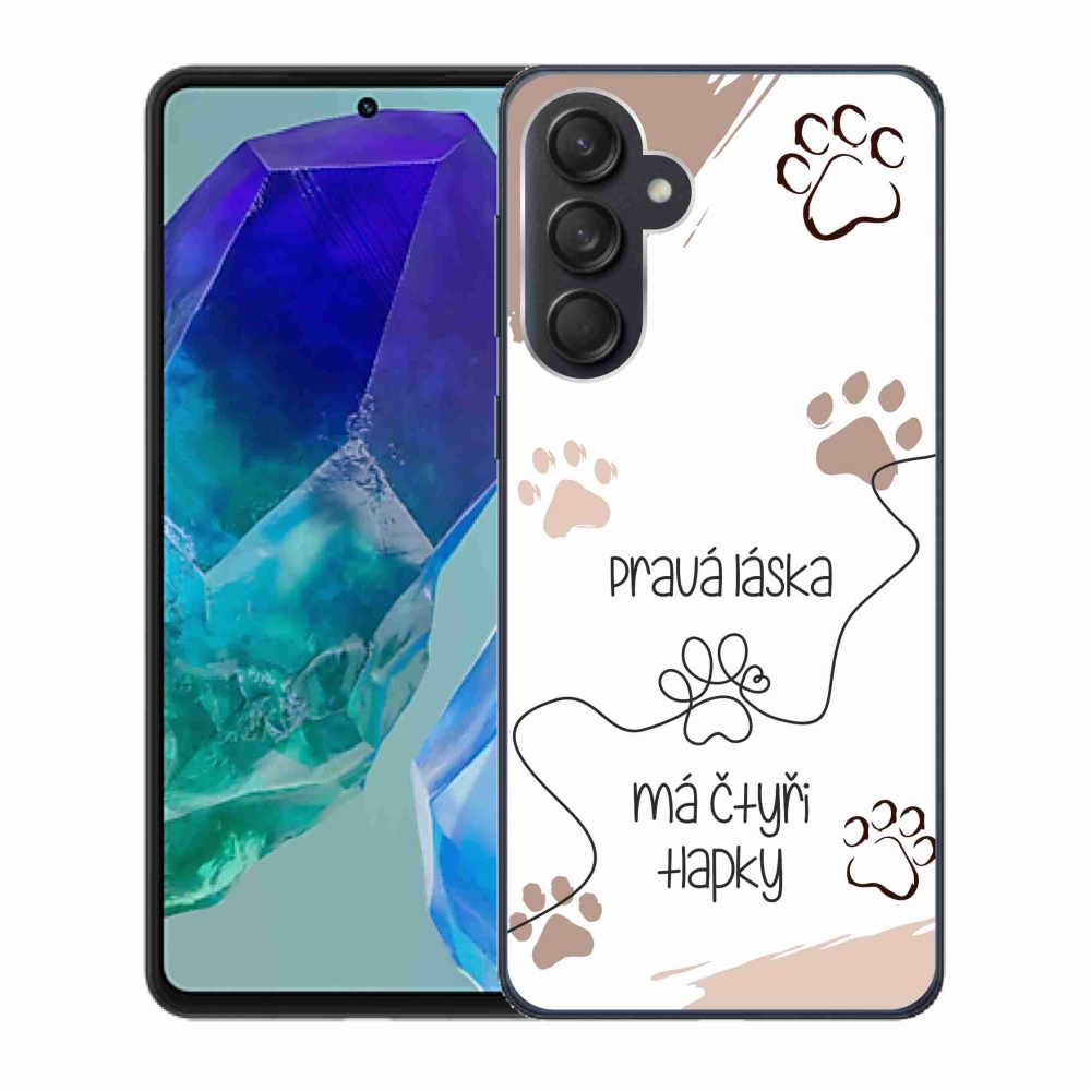 Gélový kryt mmCase na Samsung Galaxy M55 5G - psí motív 1 biele pozadie