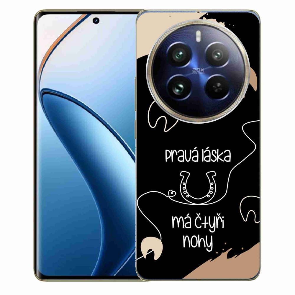 Gélový kryt mmCase na Realme 12 Pro 5G/12 Pro+ 5G - konský motív čierne pozadie