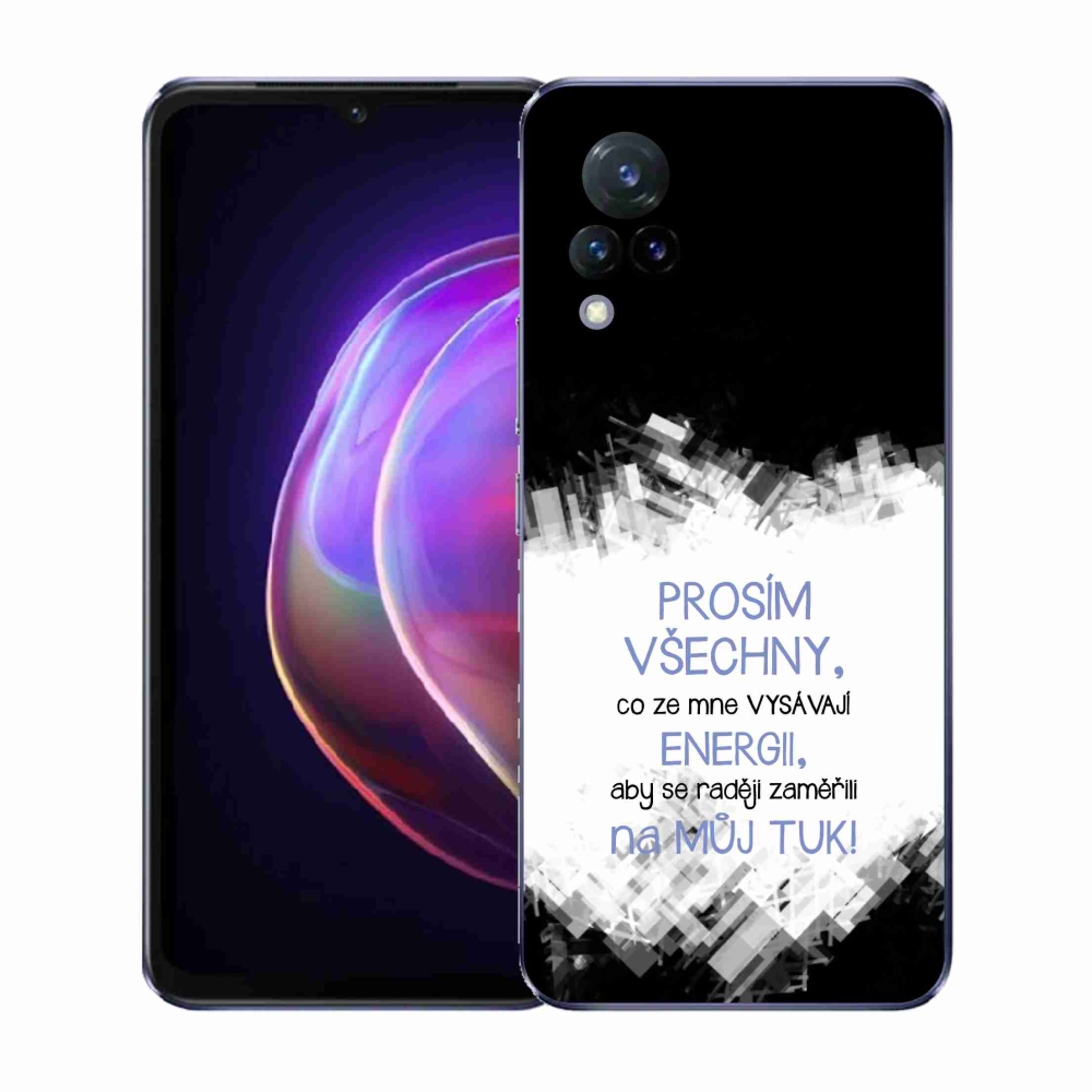 Gélový kryt mmCase na Vivo V21 4G/5G - vtipný text 1 modrý