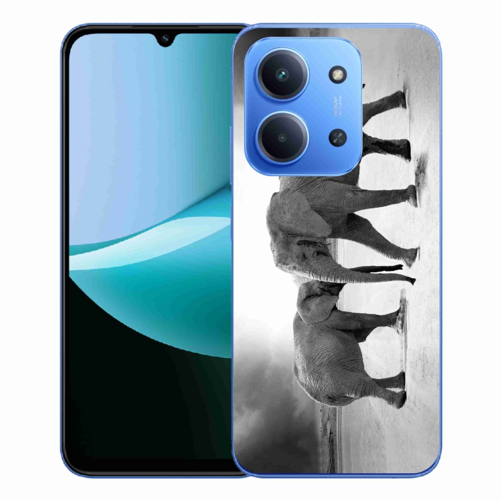 Gélový kryt mmCase na Xiaomi Redmi 15C 4G/5G (173mm) - čiernobieli slony