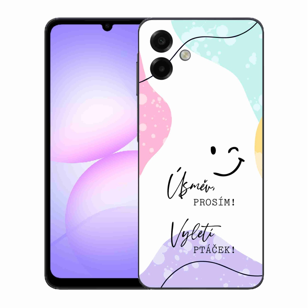Gélový kryt mmCase na Samsung Galaxy A07 4G - vtipný text 4 biele pozadie