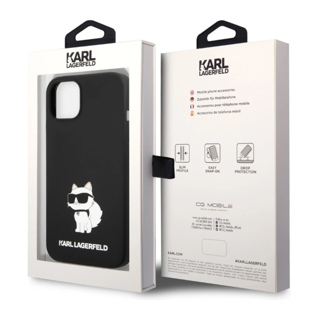 Karl Lagerfeld Liquid Silicone Choupette NFT kryt iPhone 13 čierny