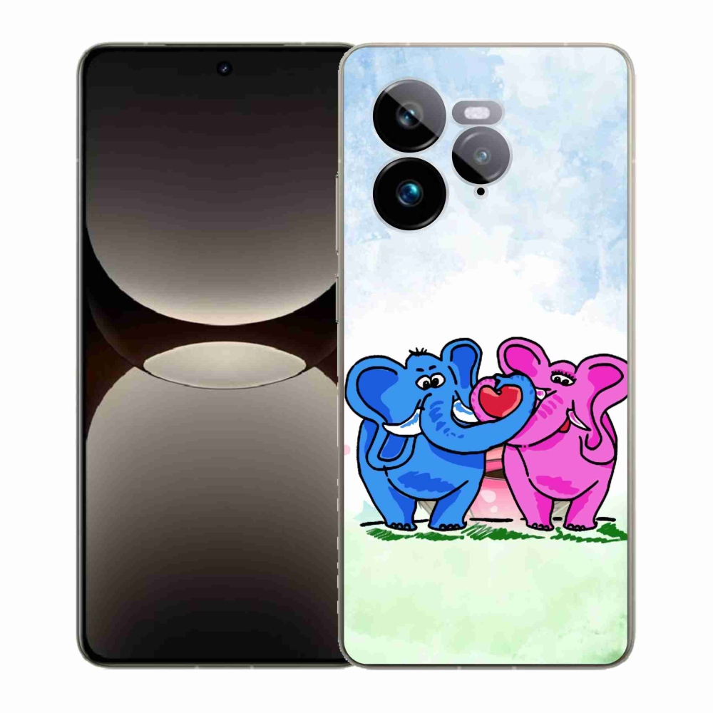 Gélový kryt mmCase na Realme GT 7 Pro 5G - zamilovaní slony