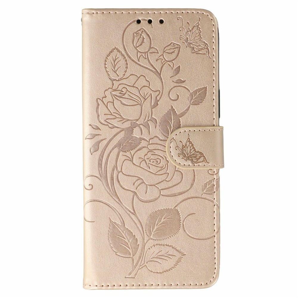 Roses knižkové púzdro na Xiaomi Redmi 15 5G - ružovozlaté