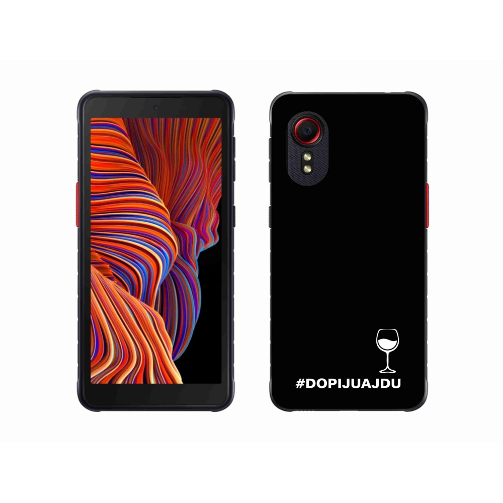 Gélový kryt mmCase na Samsung Galaxy Xcover 5 - vínny motív čierne pozadie