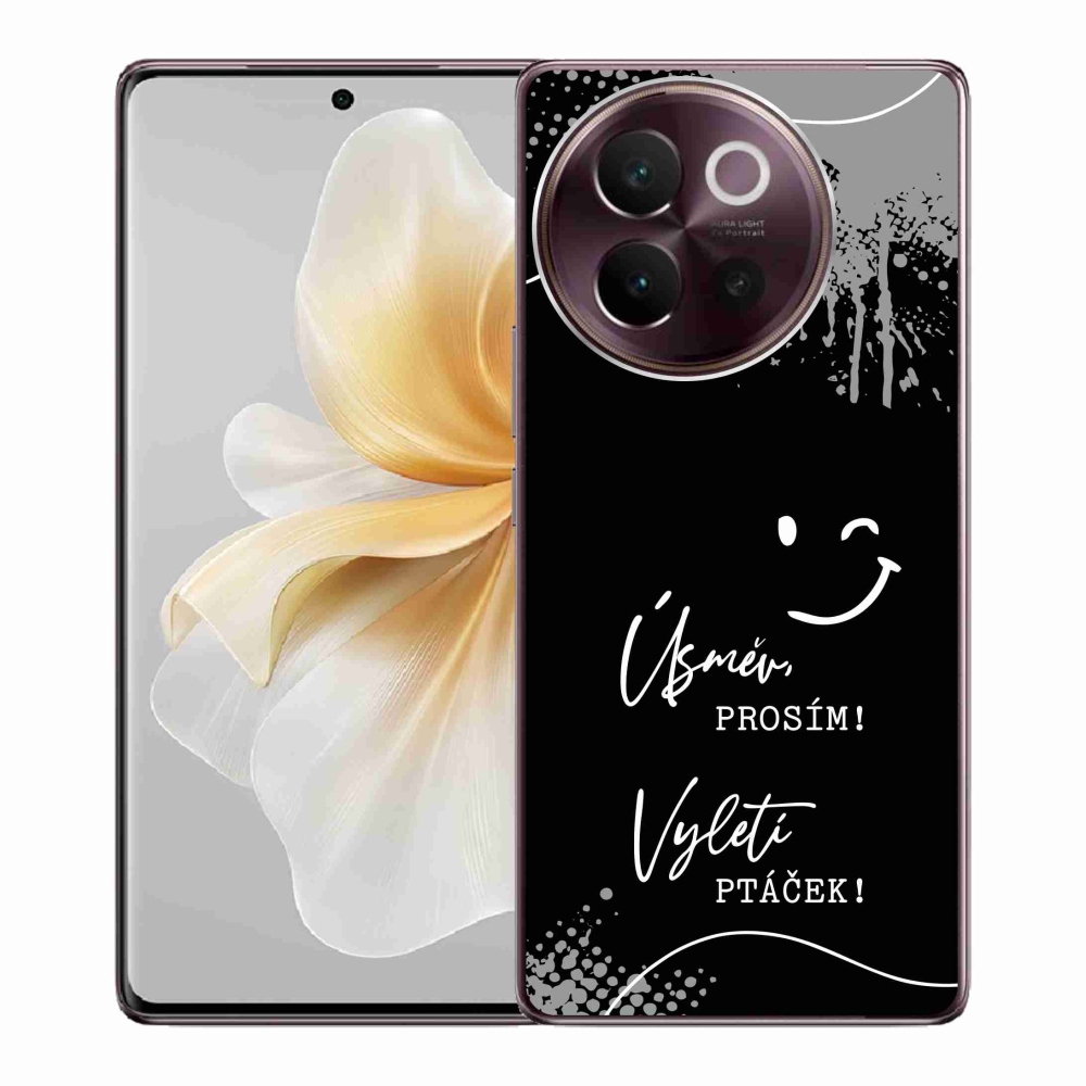 Gélový kryt mmCase na Vivo V40 Lite 5G - vtipný text 4 čierne pozadie