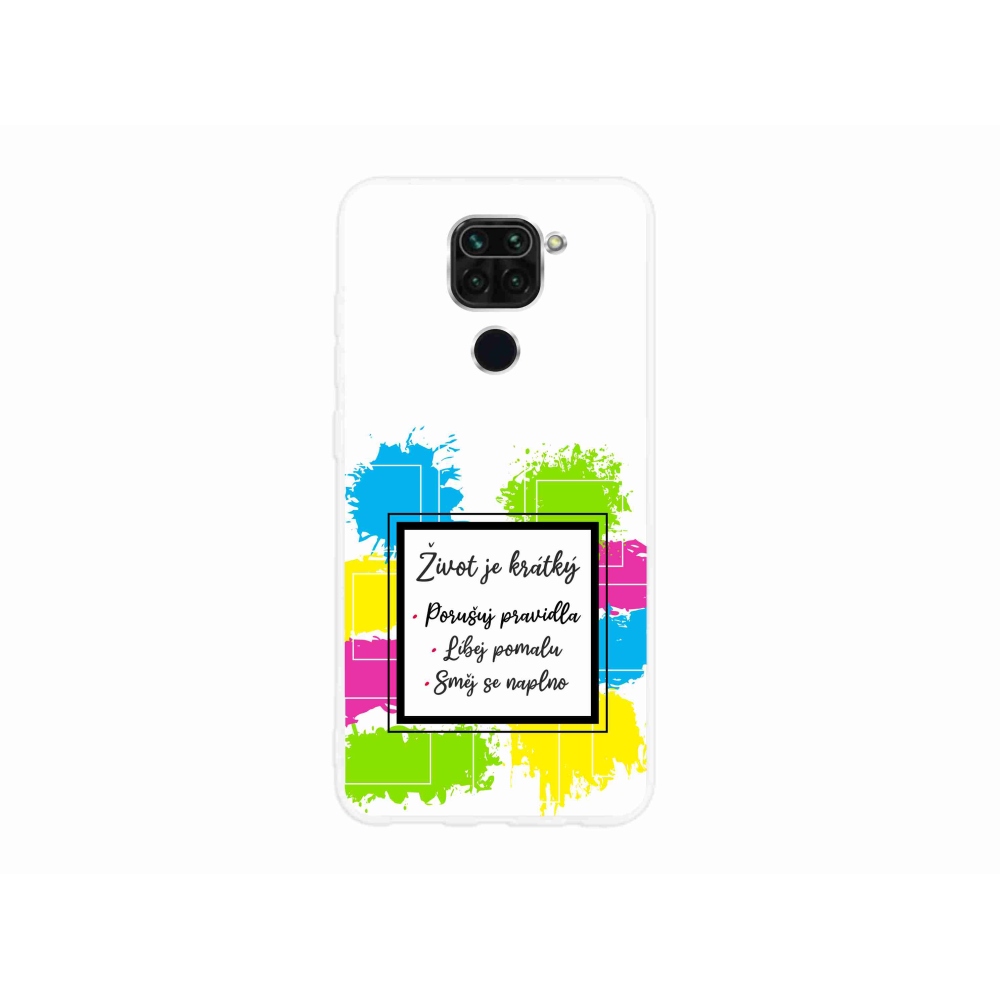 Gélový kryt mmCase na Xiaomi Redmi Note 9 - citát 5 biele pozadie
