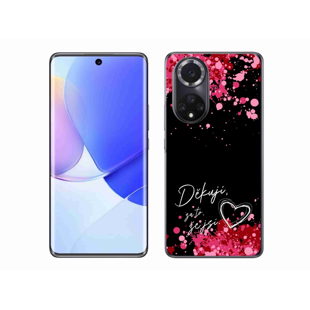 Gélový kryt mmCase na Honor 50 - zamilovaný text 2 čierne pozadie