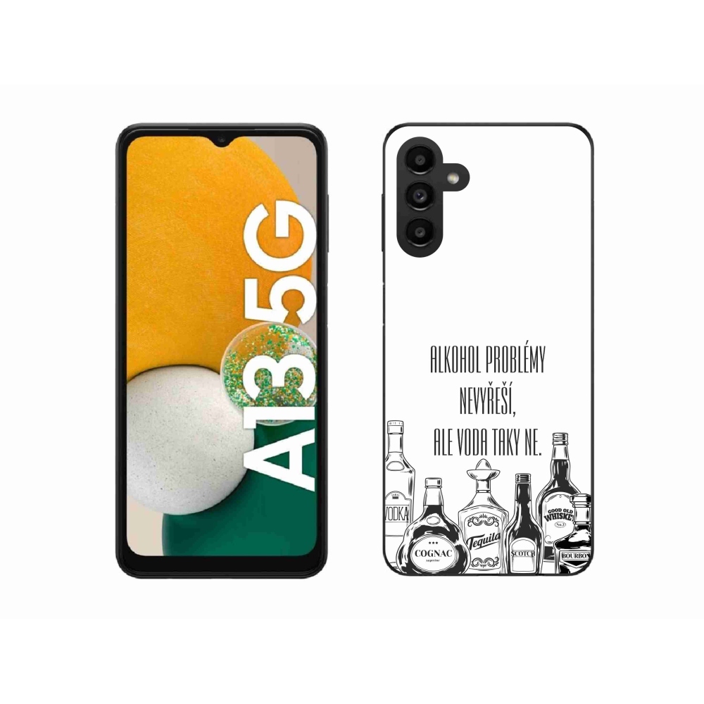 Gélový kryt mmCase na Samsung Galaxy A13 5G - vtipný text biele pozadie