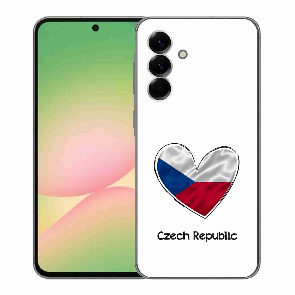Gélový kryt mmCase na Samsung Galaxy A56 5G - vlajka srdca biele pozadie
