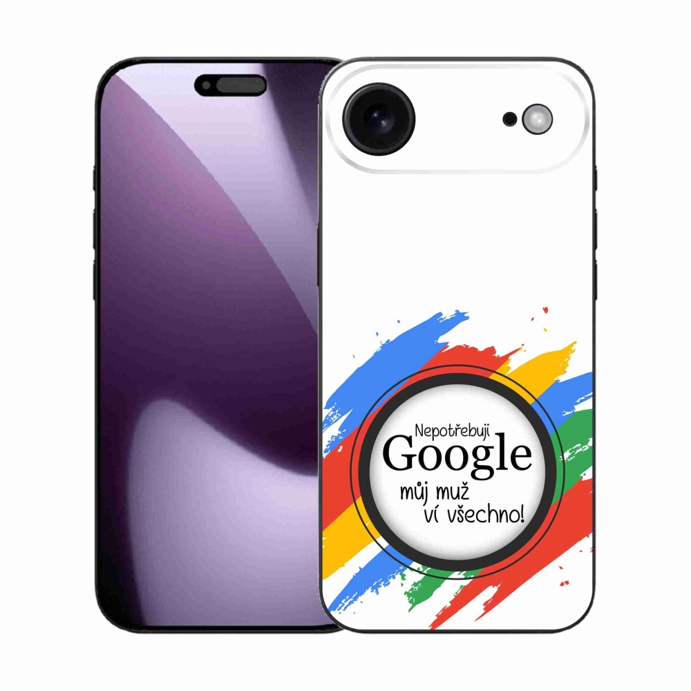 Gélový kryt mmCase na iPhone 17 Air - muž vie všetko biele pozadie