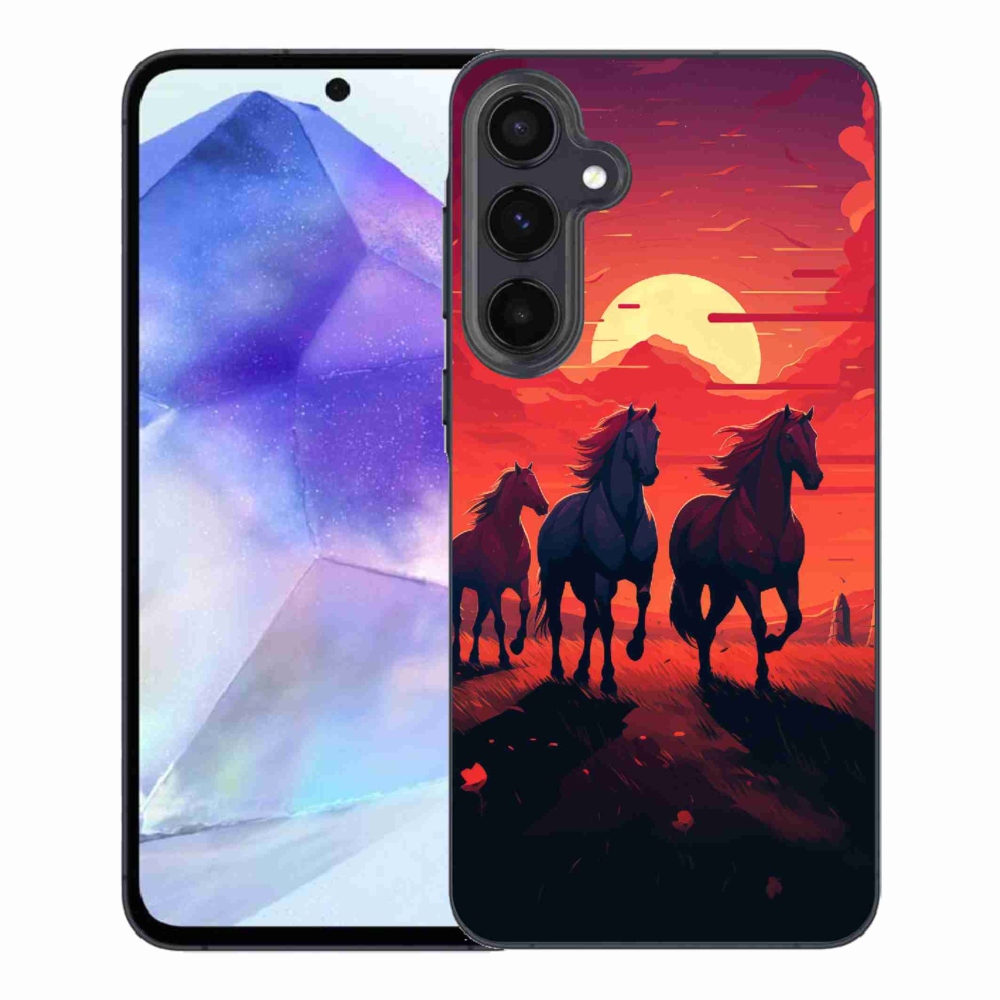 Gélový kryt mmCase na Samsung Galaxy A55 5G - kone a západ slnka