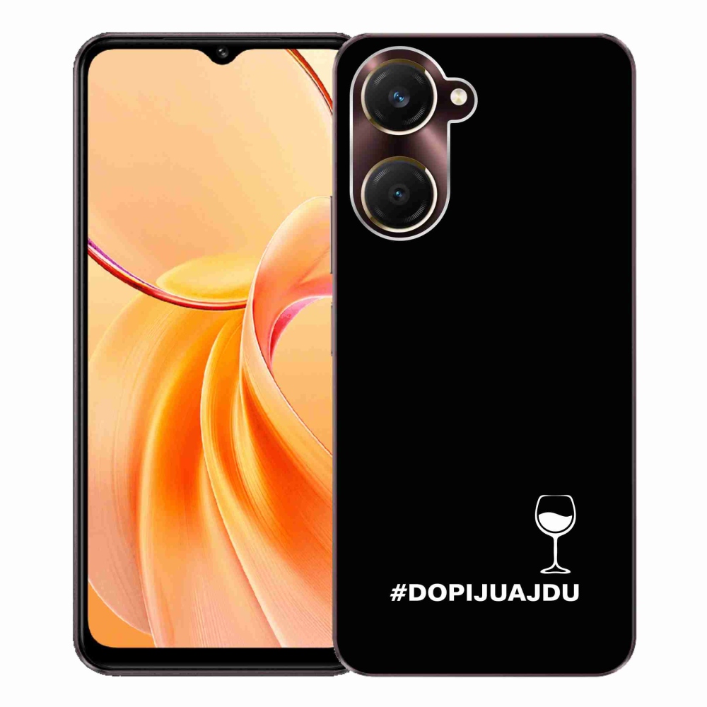 Gélový kryt mmCase na Vivo Y28s 5G - vínny motív čierne pozadie