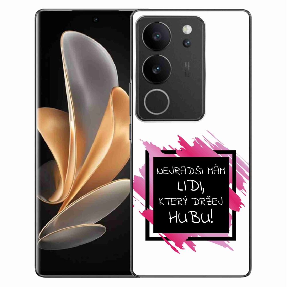Gélový kryt mmCase na Vivo V29 5G - vtipný text 7 čiernobiele pozadie