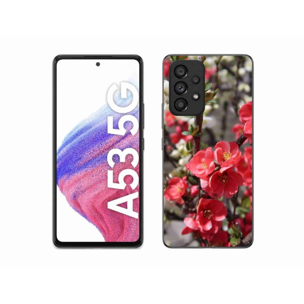 Gélový kryt mmCase na Samsung Galaxy A53 5G - červené kvety