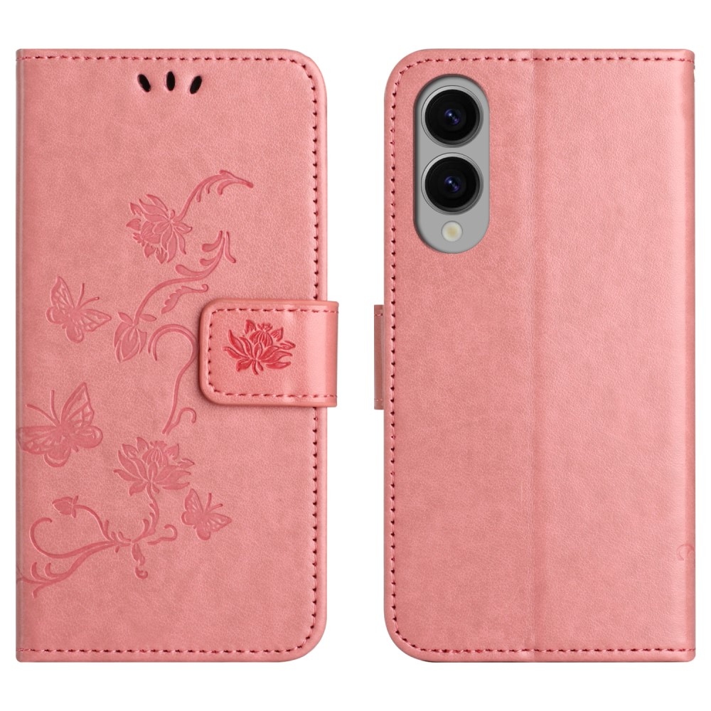 Flower knižkové púzdro na Samsung Galaxy S25 Edge - ružové