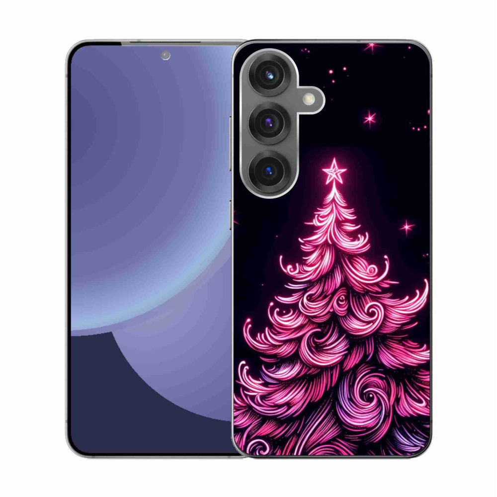 Gélový kryt mmCase na Samsung Galaxy S25 - neónový vianočný stromček 2