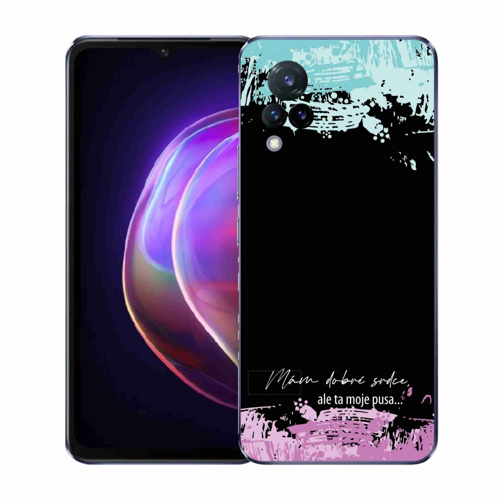 Gélový kryt mmCase na Vivo V21 4G/5G - vtipný text 3 čierne pozadie