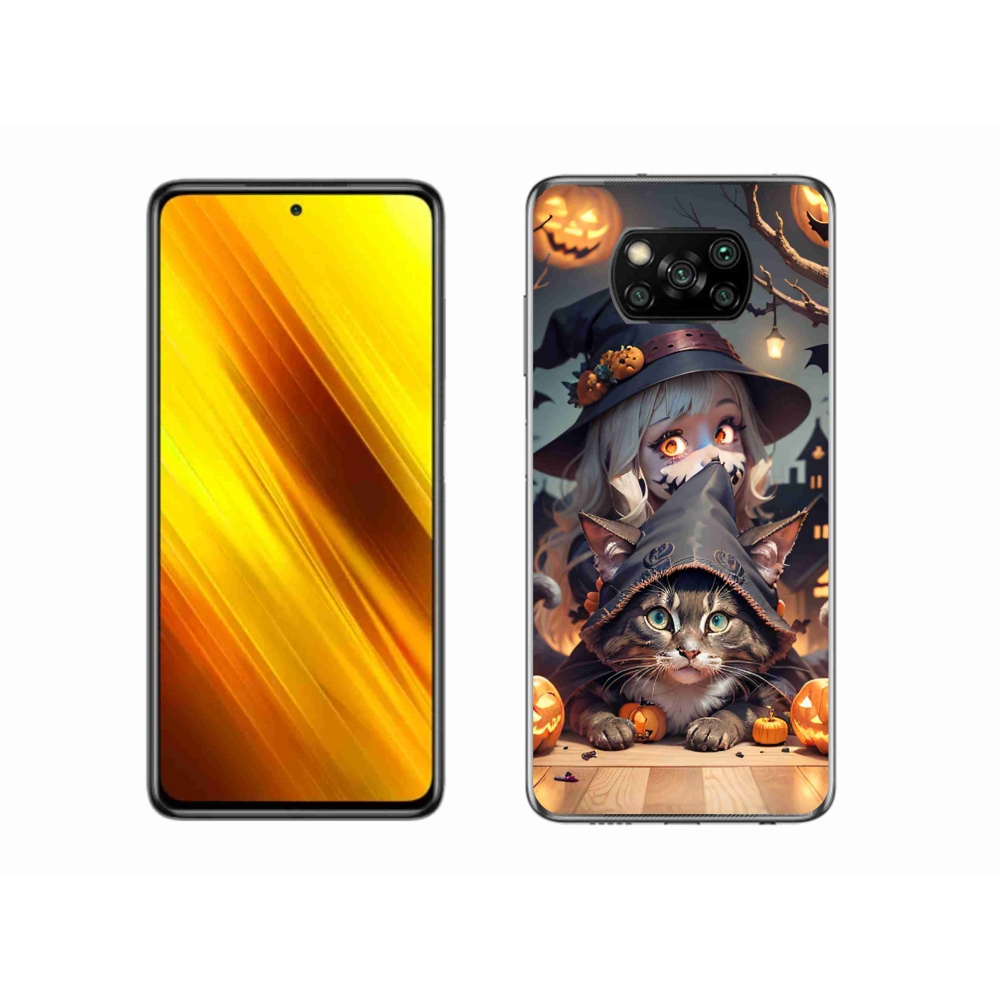 Gélový kryt mmCase na Xiaomi Poco X3 - čarodejnica s mačkou