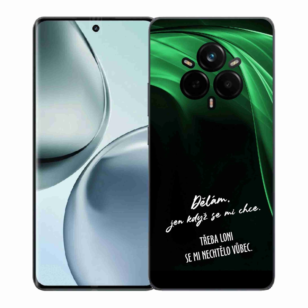 Gélový kryt mmCase na Realme 14 Pro+ 5G - vtipný text 12 čierne pozadie