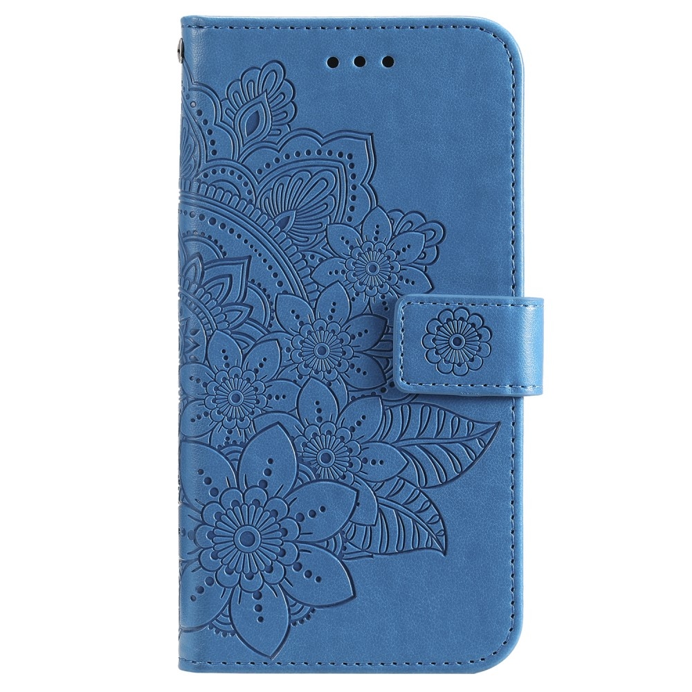 Floral knižkové púzdro na Vivo Y36 - modré