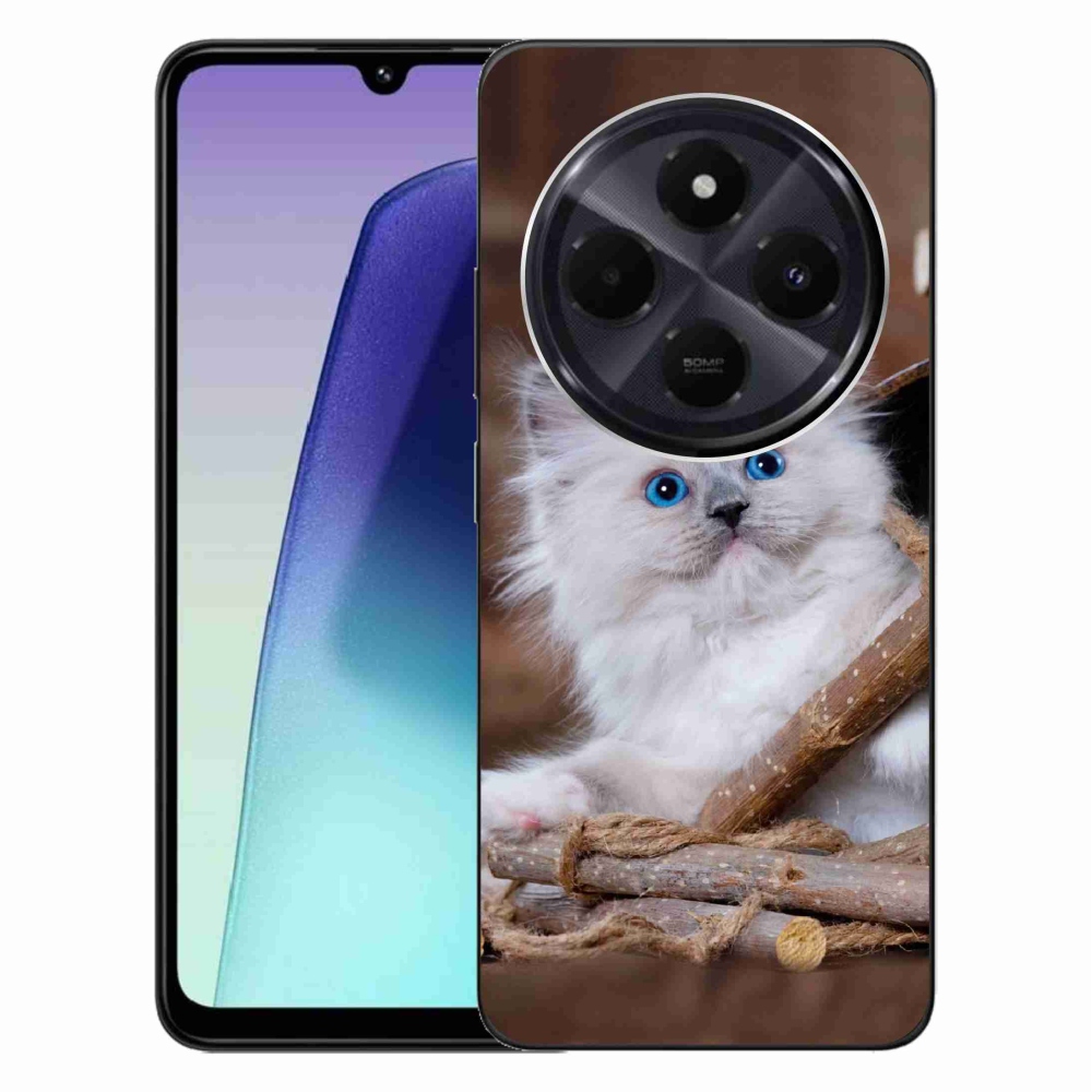 Gélový kryt mmCase na Xiaomi Redmi 14C/Poco C75 - biele mačiatko