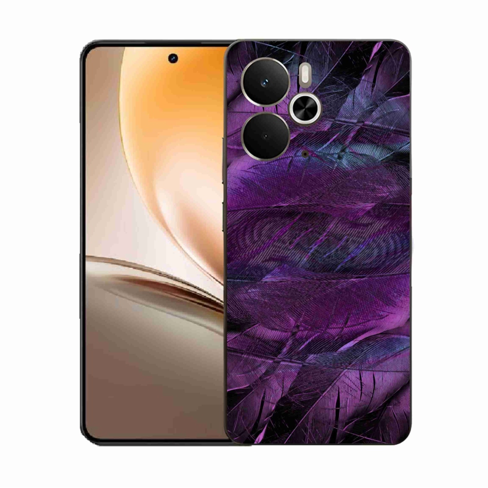 Gélový kryt mmCase na Realme 14 5G - fialové pierka