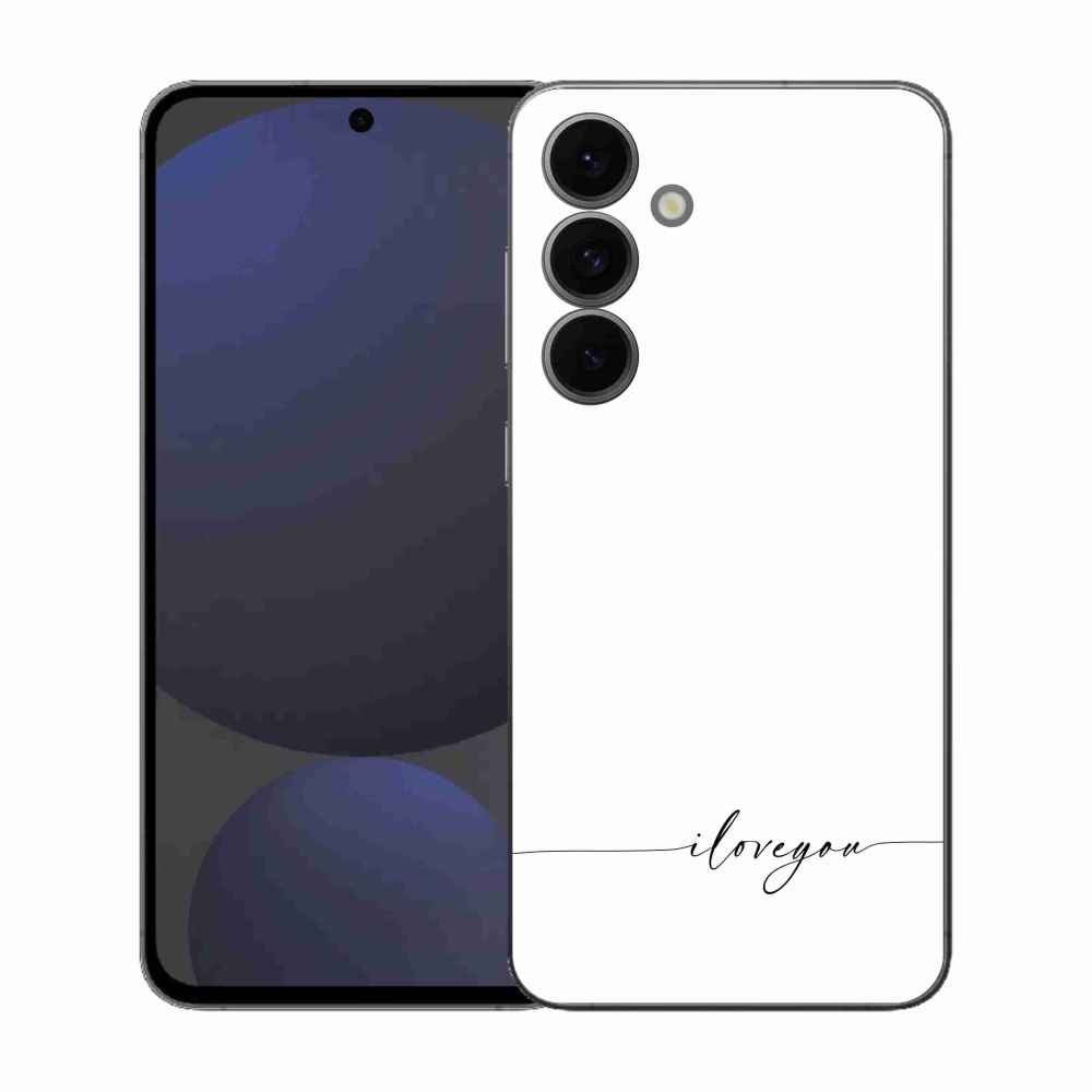 Gélový kryt mmCase na Samsung Galaxy S25 FE - I love you biele pozadie