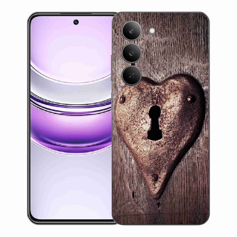 Gélový kryt mmCase na Realme 14x 5G - zámok v tvare srdca