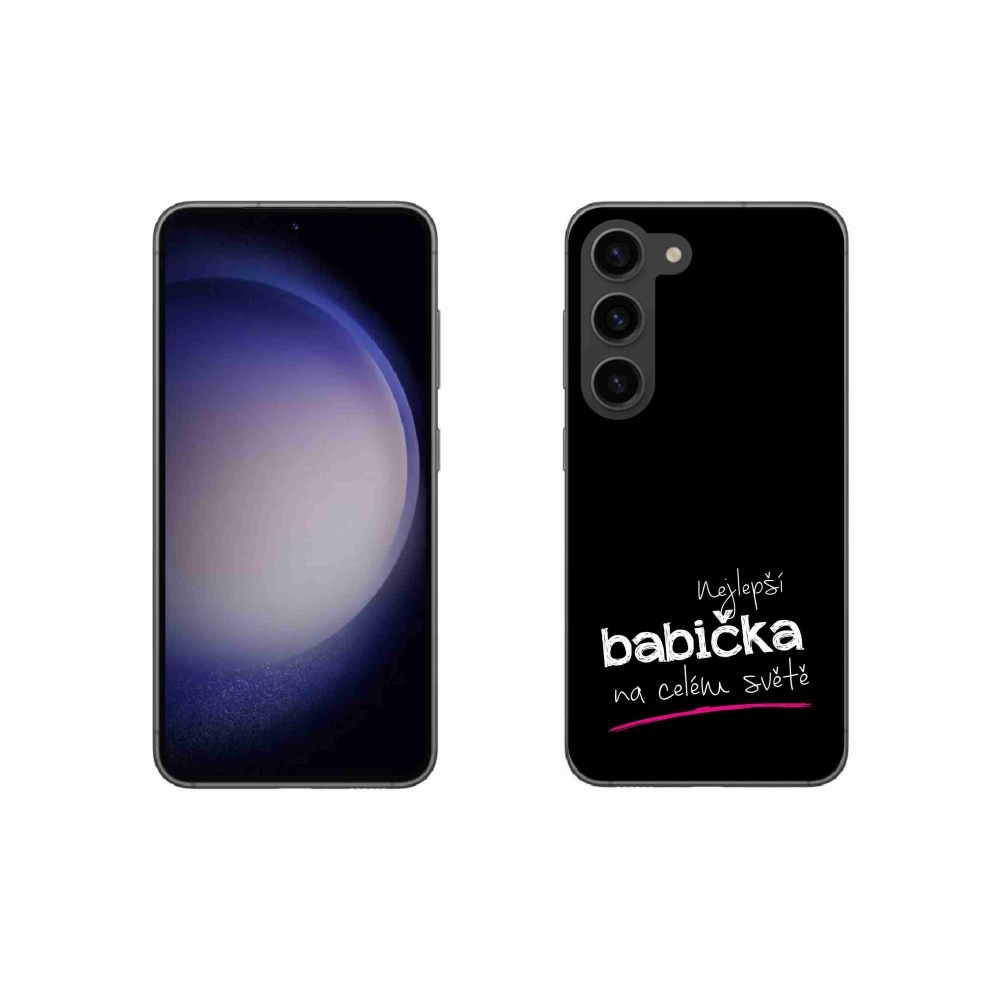 Gélový kryt mmCase na Samsung Galaxy S23 5G - najlepšia babička 4 čierne pozadie