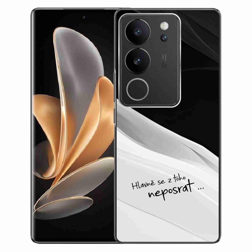 Gélový kryt mmCase na Vivo V29 5G - vtipný text 13 bieločierne pozadie