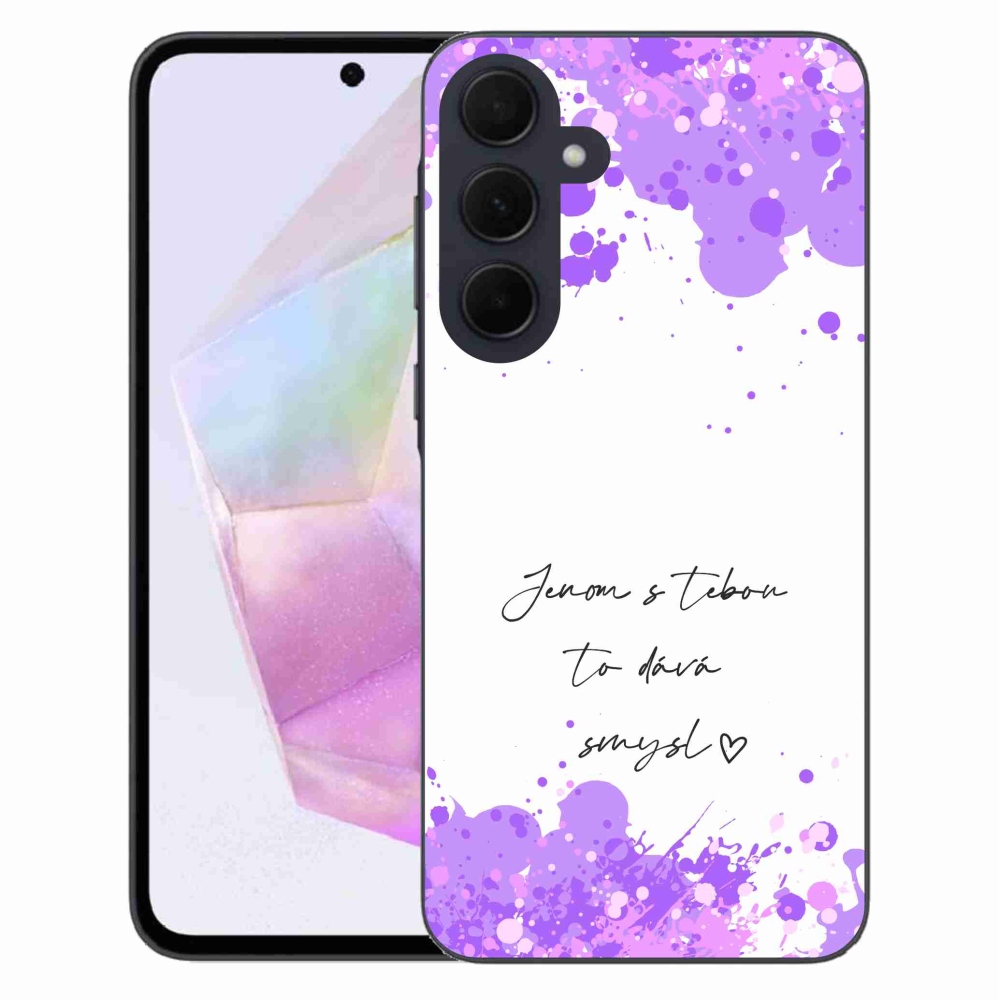 Gélový kryt mmCase na Samsung Galaxy A35 5G - zamilovaný text biele pozadie