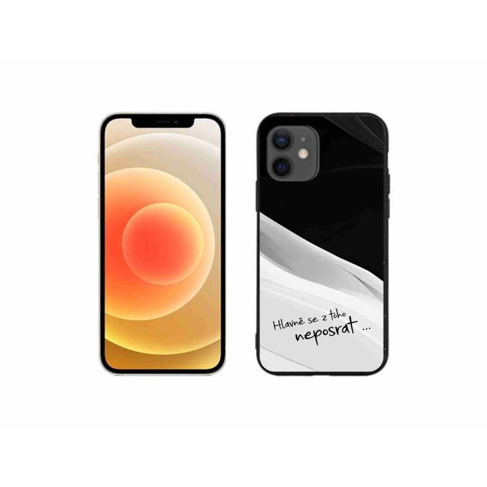 Gélový kryt mmCase na iPhone 12 mini - vtipný text 13 bieločierne pozadie