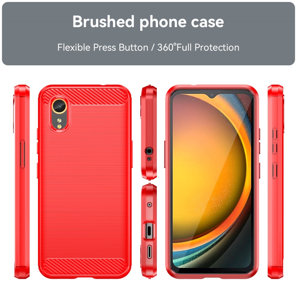 Carbon odolný gélový obal na Samsung Galaxy Xcover 7 - červený