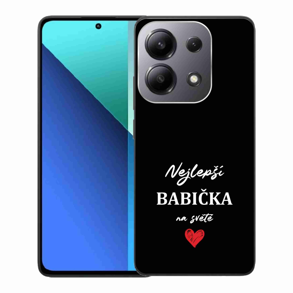 Gélový kryt mmCase na Xiaomi Redmi Note 13 - najlepšia babička 1 čierne pozadie