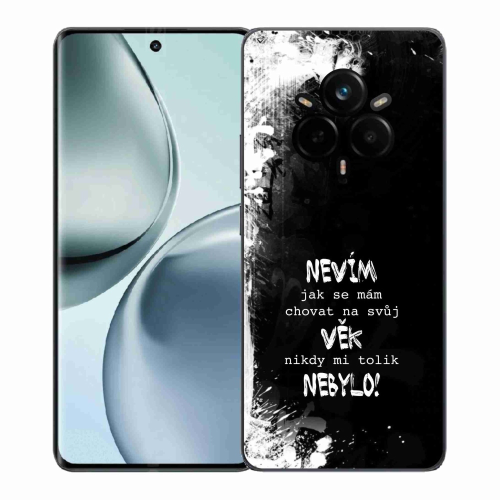 Gélový kryt mmCase na Realme 14 Pro+ 5G - vtipný text 14 čierne pozadie