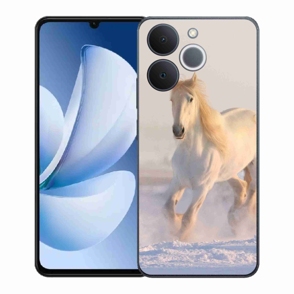 Gélový kryt mmCase na Realme Note 70T - kôň v snehu