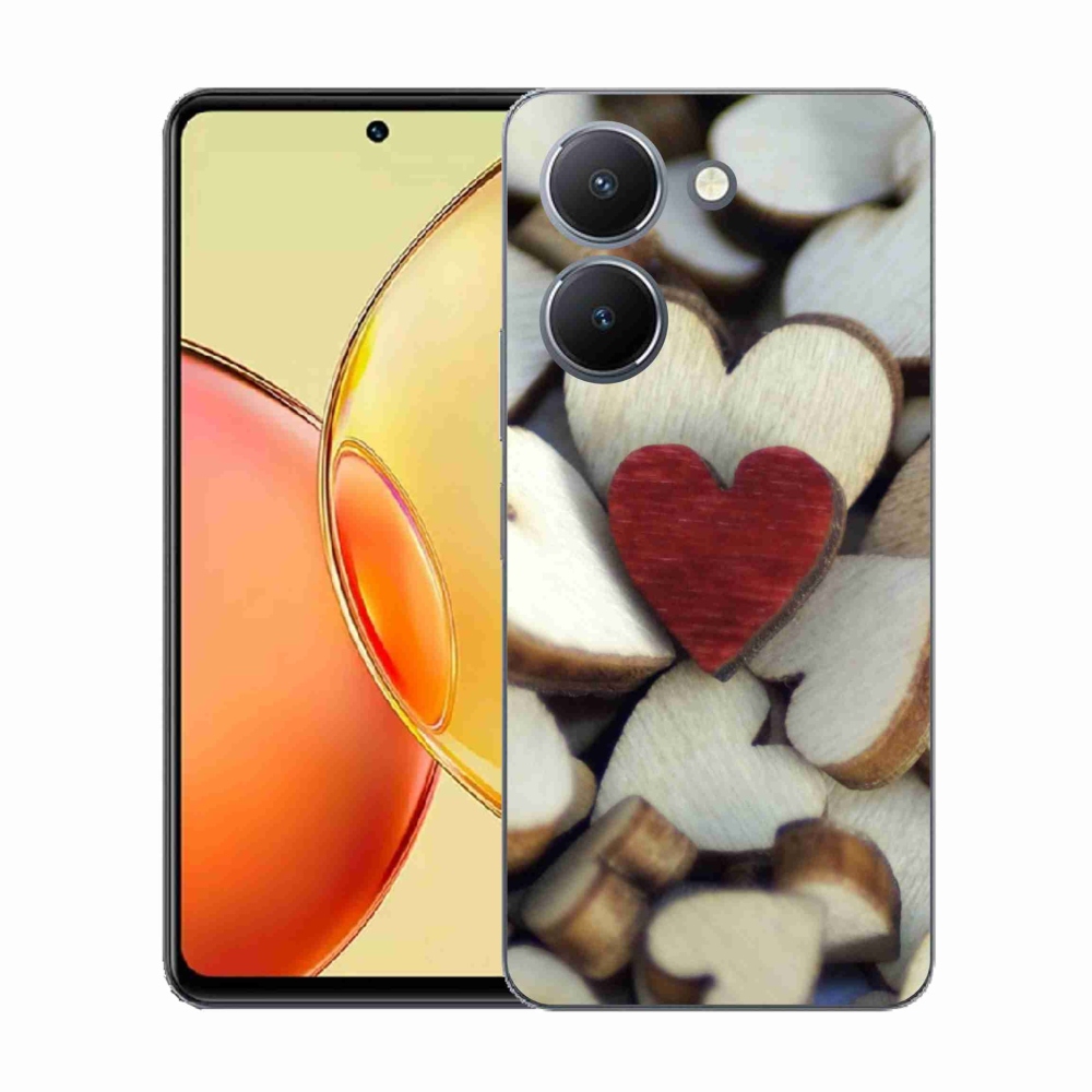 Gélový kryt mmCase na Vivo Y36 - gravírované červené srdce