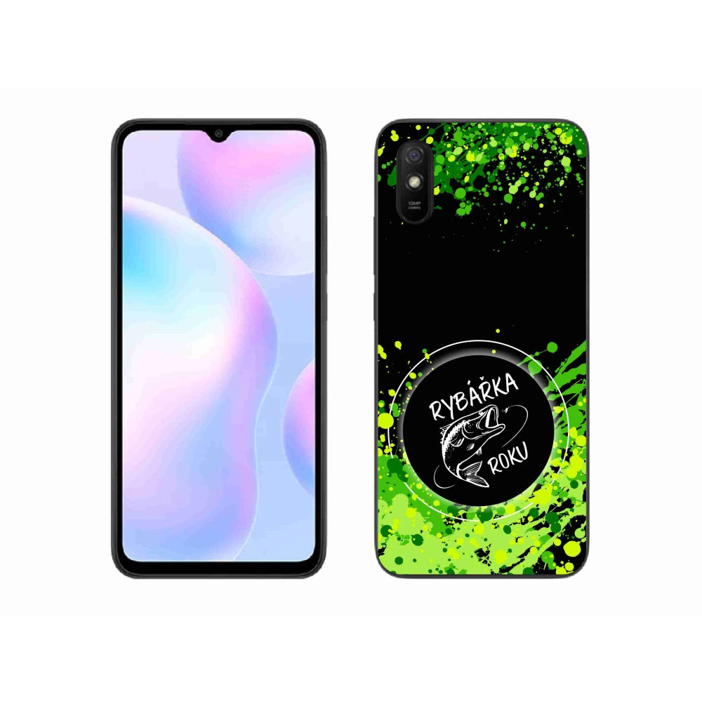 Gélový kryt mmCase na Xiaomi Redmi 9A - rybárka roku čierne pozadie