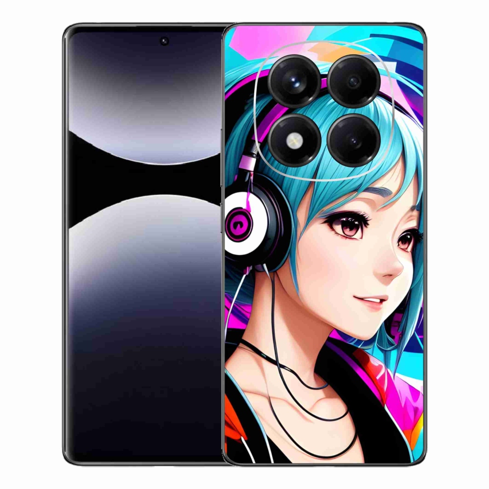 Gélový kryt mmCase na Xiaomi Redmi Note 14 Pro - dievča so slúchadlami