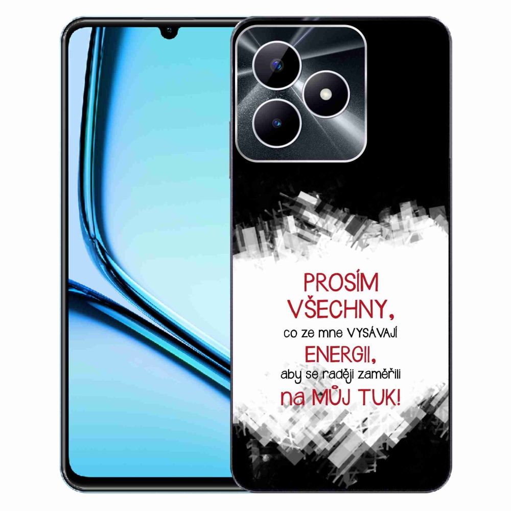 Gélový kryt mmCase na Realme Note 50 - vtipný text 1 červený