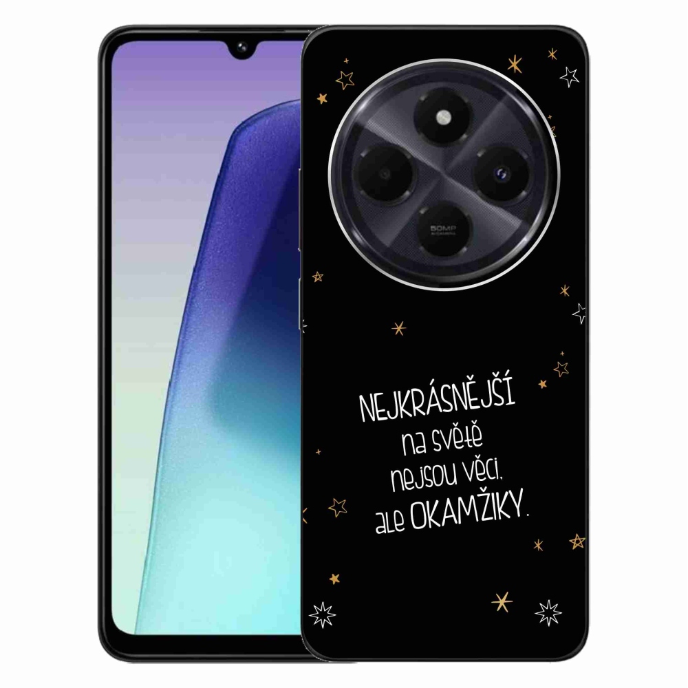 Gélový kryt mmCase na Xiaomi Redmi 14C/Poco C75 - citát 4 čierne pozadie