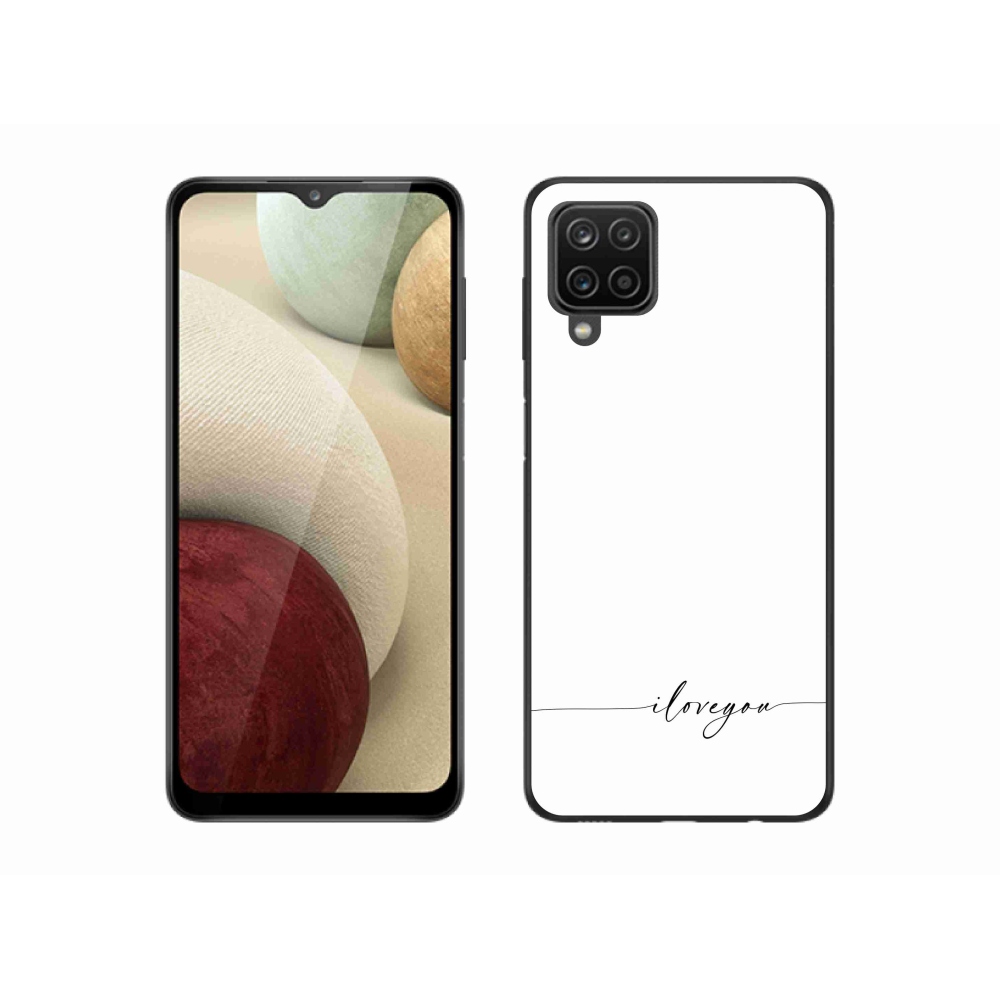 Gélový kryt mmCase na Samsung Galaxy M12 - I love you biele pozadie