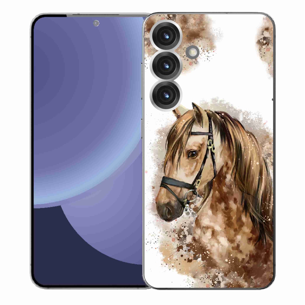 Gélový kryt mmCase na Samsung Galaxy S25+ - hnedý kreslený kôň