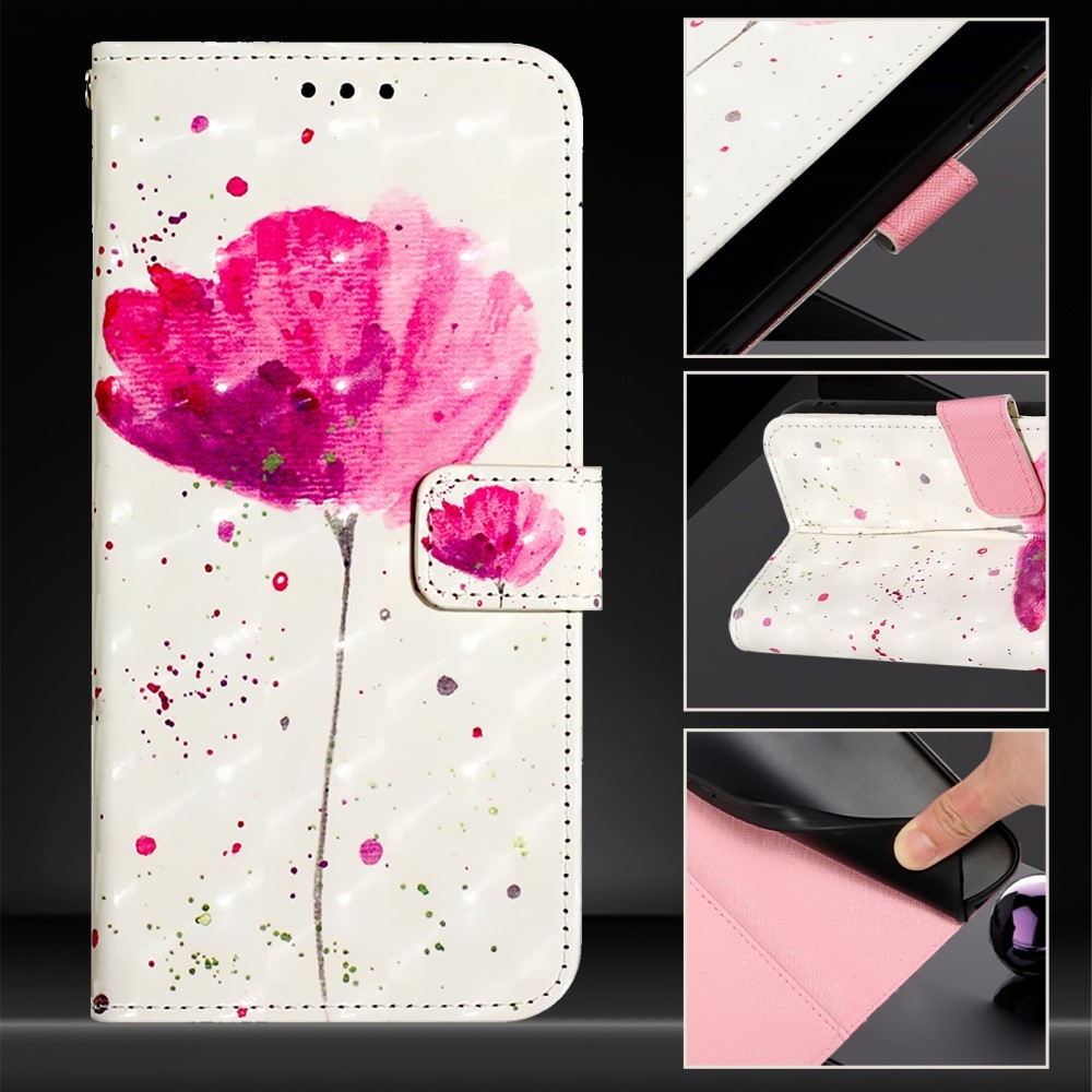 Patte knižkové puzdro na Samsung Galaxy M55 5G - ružový kvet